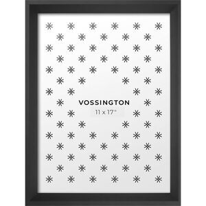 11x17 Picture Frame – Black Decorative Modern Design Faux Wood Plexiglass Cover